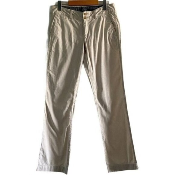 BANANA Republic Women's Beige Stretch Flat Front Weekend Chino Pants US 4 - Picture 1 of 11